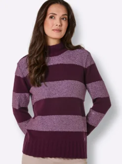 Wollpullover mit Paillettengarn