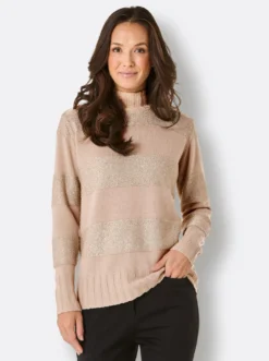 Wollpullover mit Paillettengarn